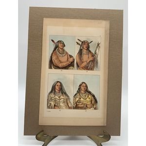 G. Catlin The Mysterious Mandans Plate 50,51,52 & 53 North American Indians Read